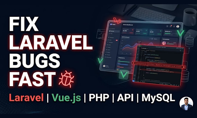 fix laravel, PHP, vue js, API, javascript bugs and errors