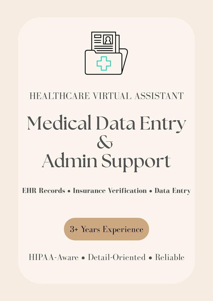 be your healthcare VA for data entry and admin support