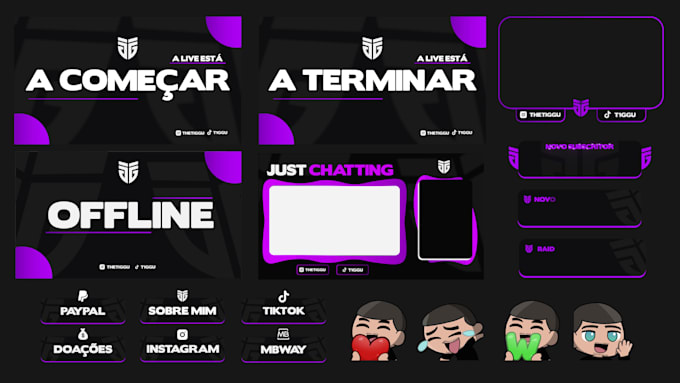 design animated twitch stream overlay