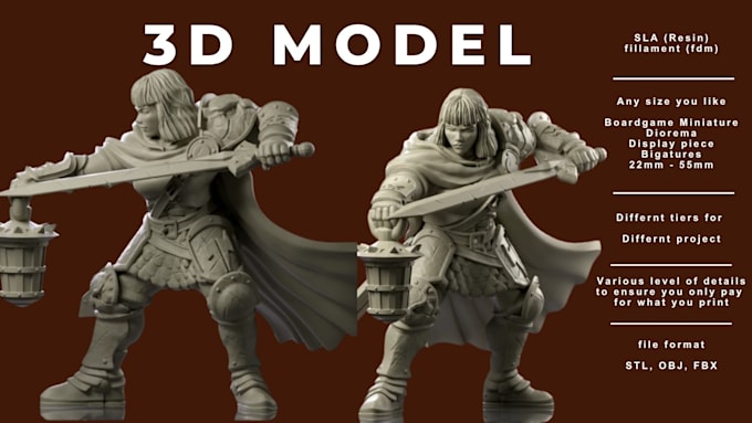 sculpt 3d character modeling, miniature tabletop warhammer model for 3d printing