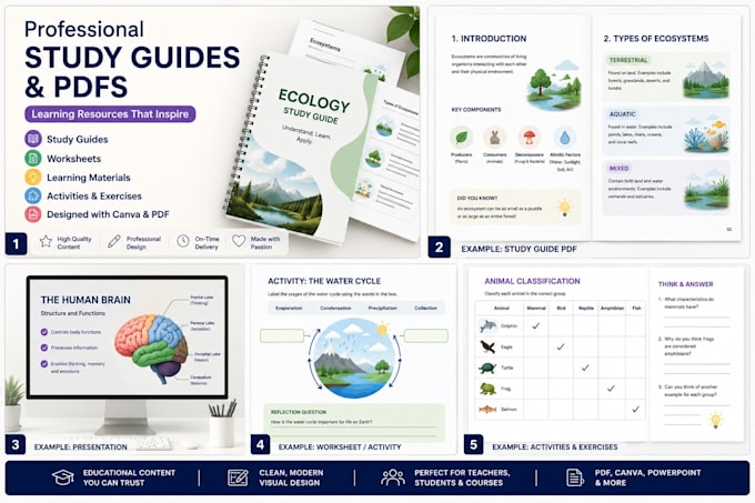 create professional educational pdfs and study guides