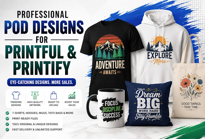 design products for printful and printify