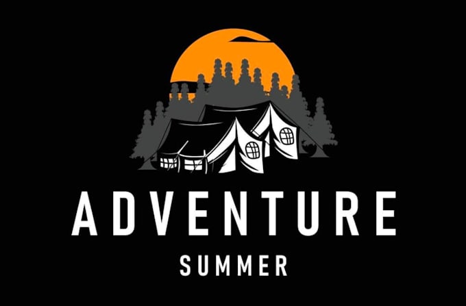 make vintage premium summer camp adventure logo design