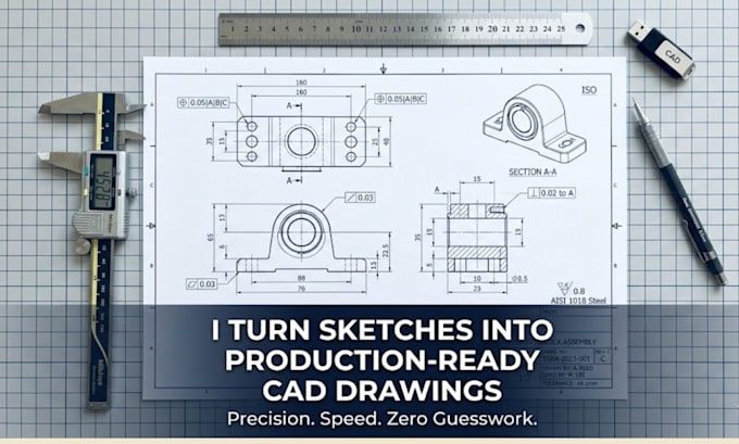 create patent drawing, 2d technical cad drawing, and mechanical drafting