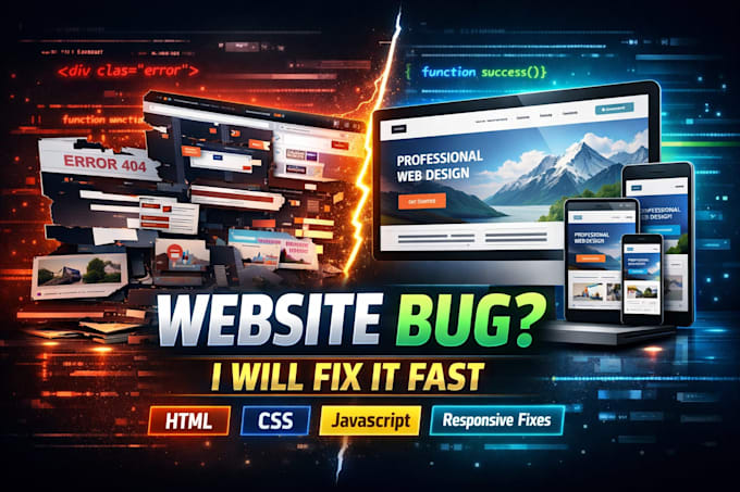 fix HTML CSS and javascript frontend bugs in your project