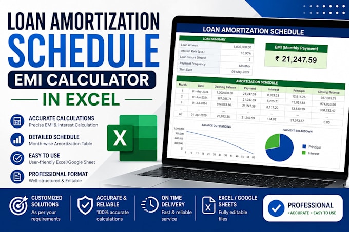 create professional loan amortization schedules in excel