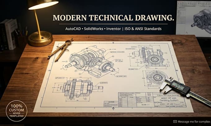 create precise technical drawing and cad drafting for manufacturing
