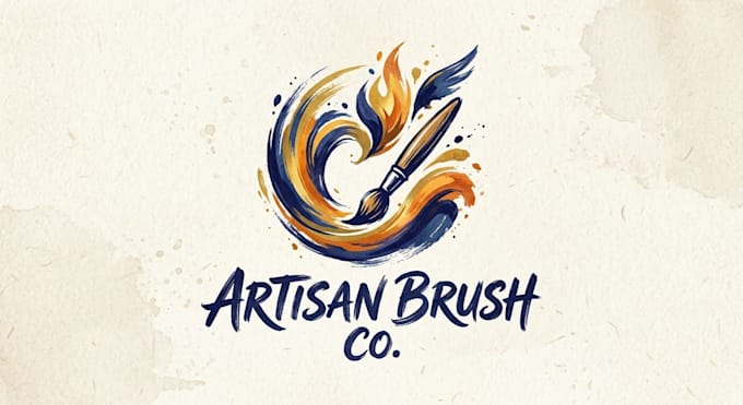 design a creative and artistic brush logo for your brand