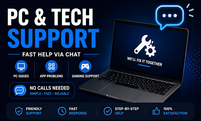 help fix PC, app and gaming issues via chat