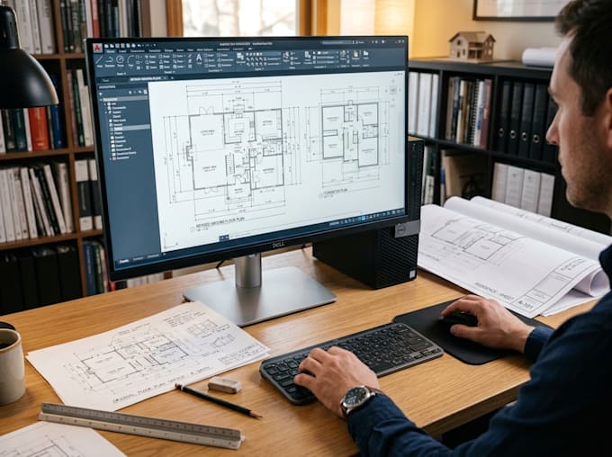 convert house plans to precise cad blueprints for builders