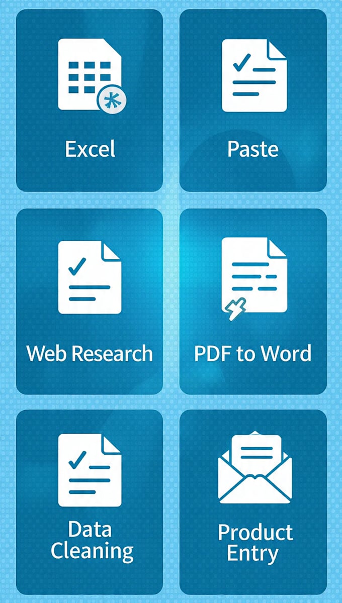 do 15 min data entry work message for 5 usd deal