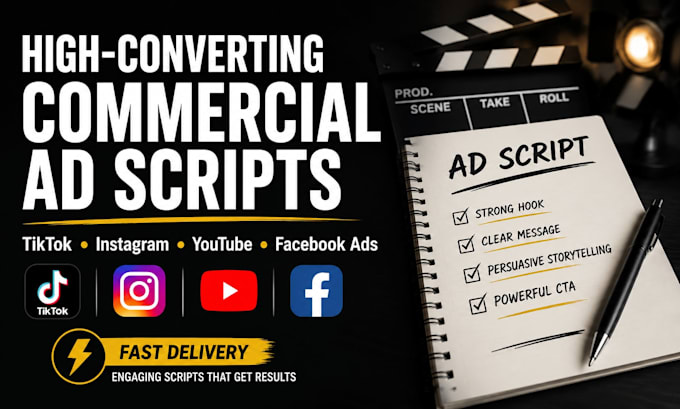 write high converting commercial ad scripts for brands