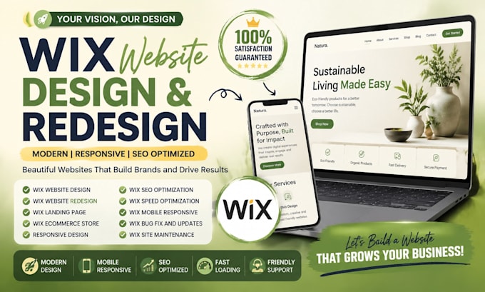 wix website design, redesign custom wix website modern ecommerce wix website