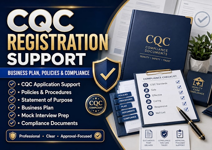 create a premium cqc business plan and compliance documents