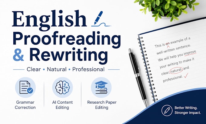 proofread and rewrite your english content professionally