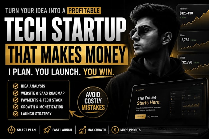 help you plan and launch your tech startup or saas website