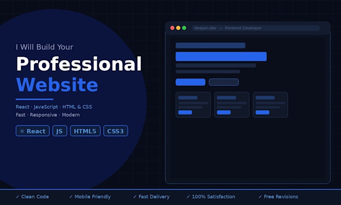 build a responsive website and landing page using react and javascript