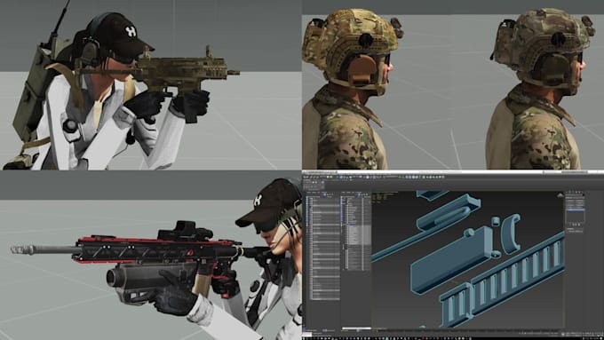 retexture any arma 3 asset for you, 3d models, weapons