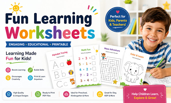 Design fun educational kids worksheets and activity books by Rest ...