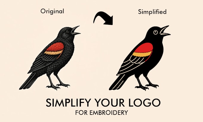 vectorize and simplify your logo for embroidery