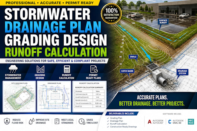 stormwater drainage plan grading design runoff calculation