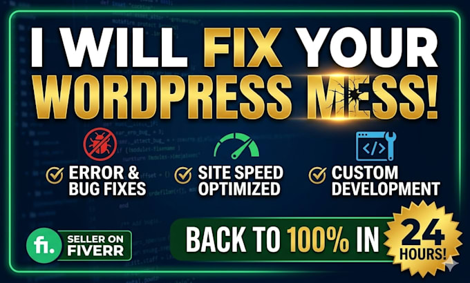 fix wordpress error bug speed optimization customize wordpress website