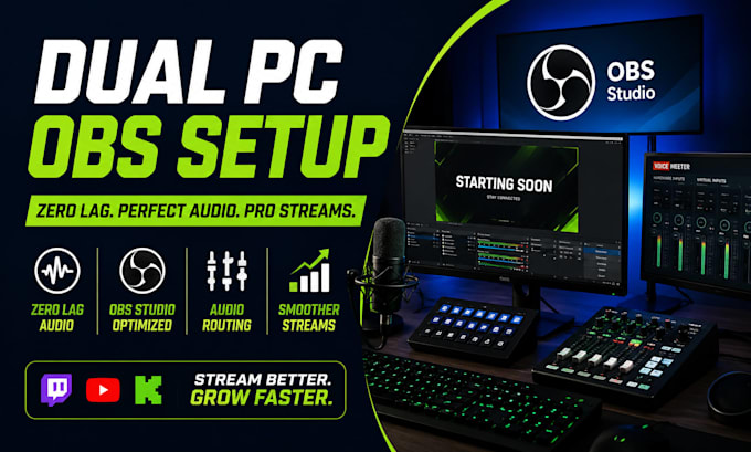 setup dual PC obs streaming with zero lag audio for streamers