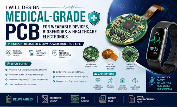 design medical grade pcb, wearable device, low power sensor and fpc pcb