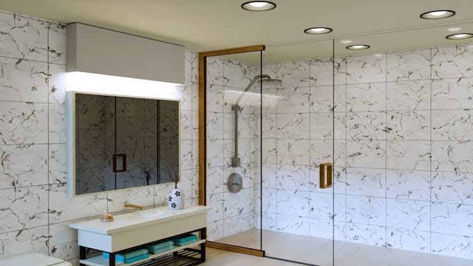 create realistic interiors and bathroom 3d renders