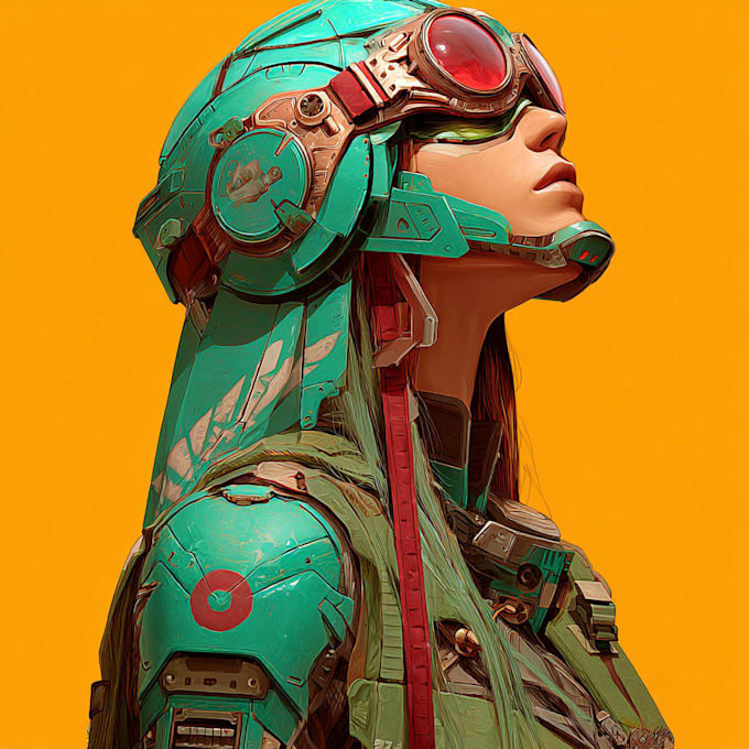 a sci fi character illustration or sci fi character