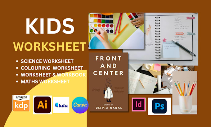 design canva editable worksheet, kids learning materials, printable lesson plans