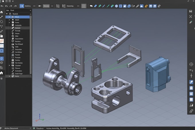 do mechanical engineering cad design, 3d model, stl step file