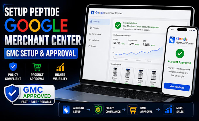 setup peptide google merchant center peptide gmc gmc approval