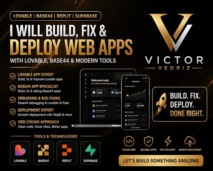 deploy, fix lovable replit bolt ai app base44 web app base44 debugging