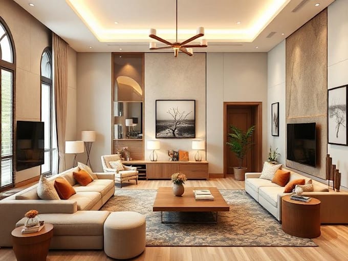 design living room interior design and bed room