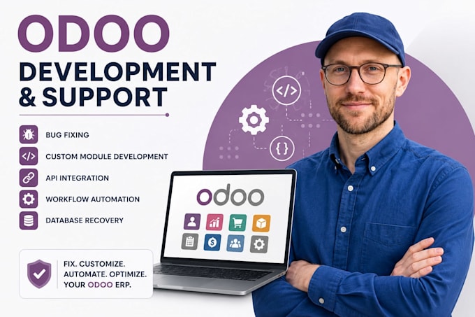 fix odoo complex bugs, custom modules development, API and HR integration