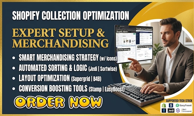 setup shopify collection stamp easyboost supergrid jedi sortwise b4b innovanet