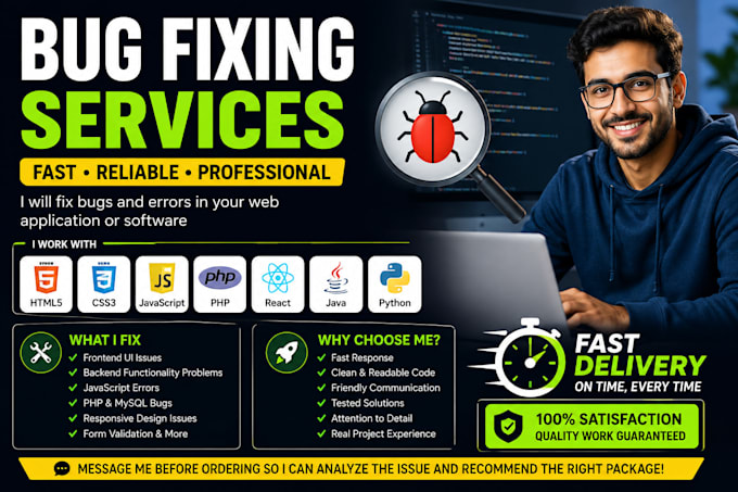 support you with fixing a bug