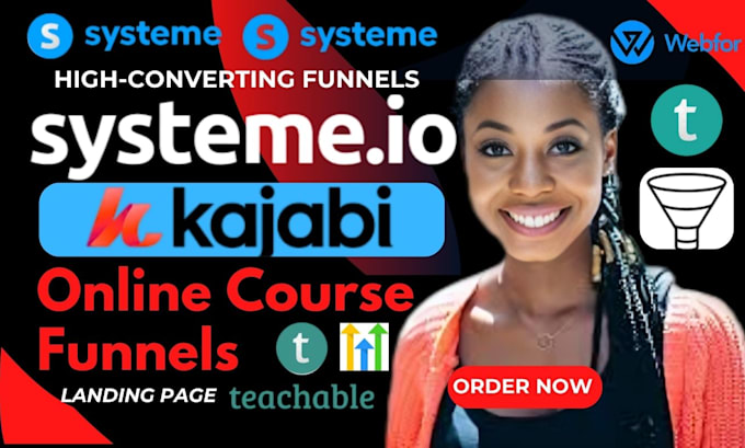 setup your online course funnel on systeme io, kajabi or teachable