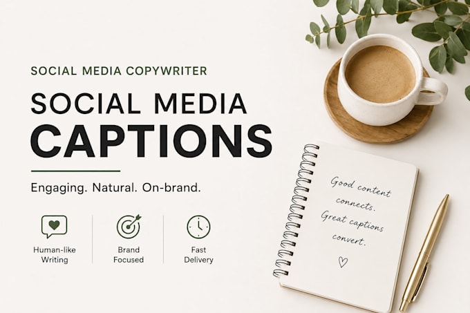 Write engaging social media captions for your brand by Chomglim | Fiverr