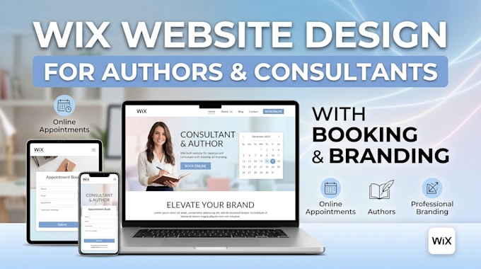 create wix website for author or consultant with booking and branding