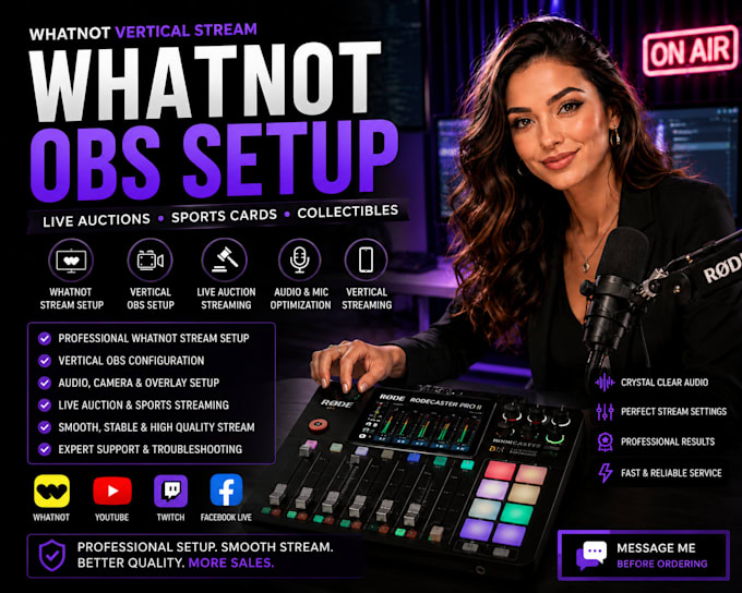 setup whatnot vertical obs stream for live auctions