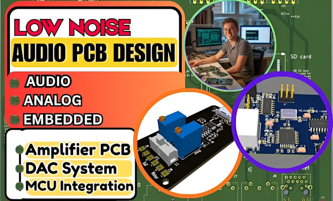 design low noise audio pcb for amplier, dac and embedded system