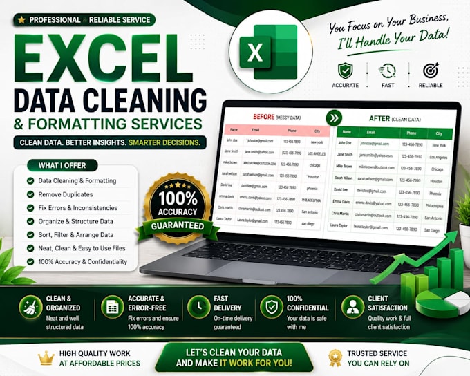 clean, format, and organize excel data professionally
