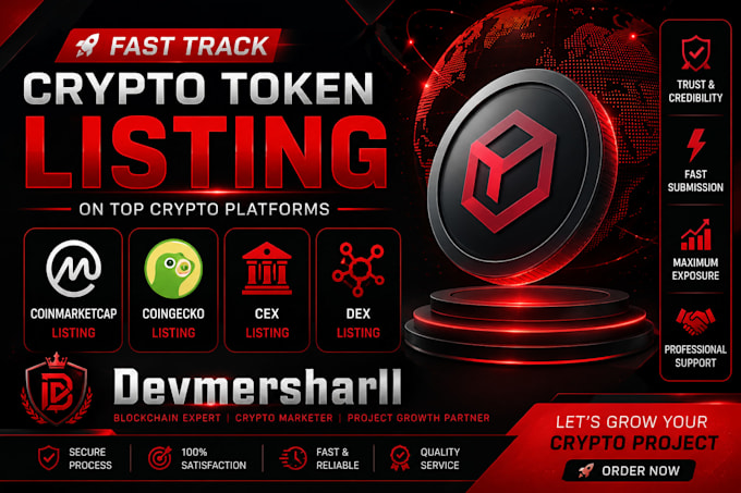 fast track crypto token listing on coinmarketcap, coingecko, cex and dex