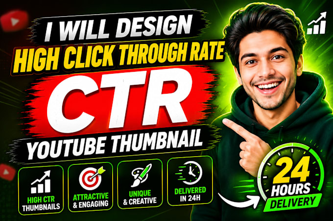 design high click through rate CTR youtube thumbnails in 24h
