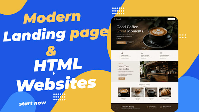 build a single page modern startup landing page