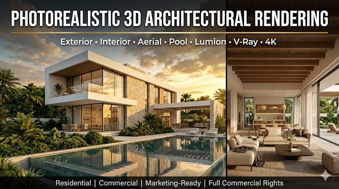 architevtural visualization exterior 3d rendering 3d modeling house rendering