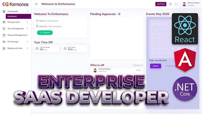 build your saas web app or ai platform with react, angular and asp dotnet core