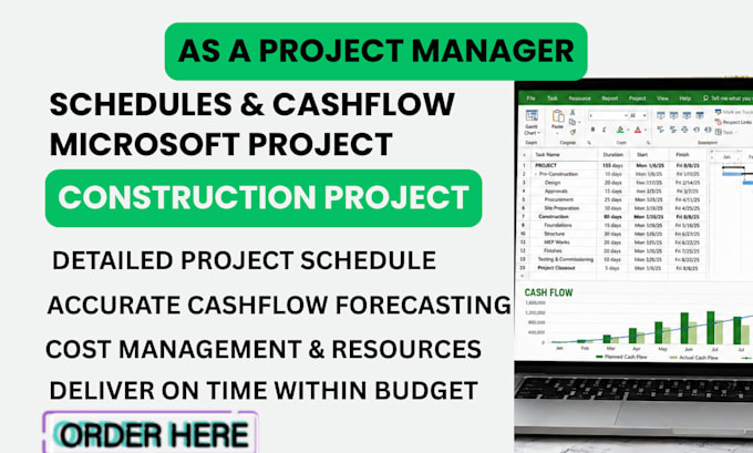 schedules and cashflow microsoft project construction as a project manager